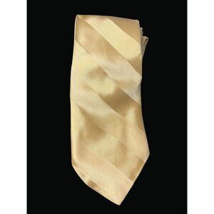 Yellow Gold Striped Silk Tie With Colorful Polka Dot Accent T01 G